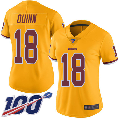 Washington Redskins Limited Gold Women Trey Quinn Jersey NFL Football #18 100th Season Rush Vapor->youth nfl jersey->Youth Jersey